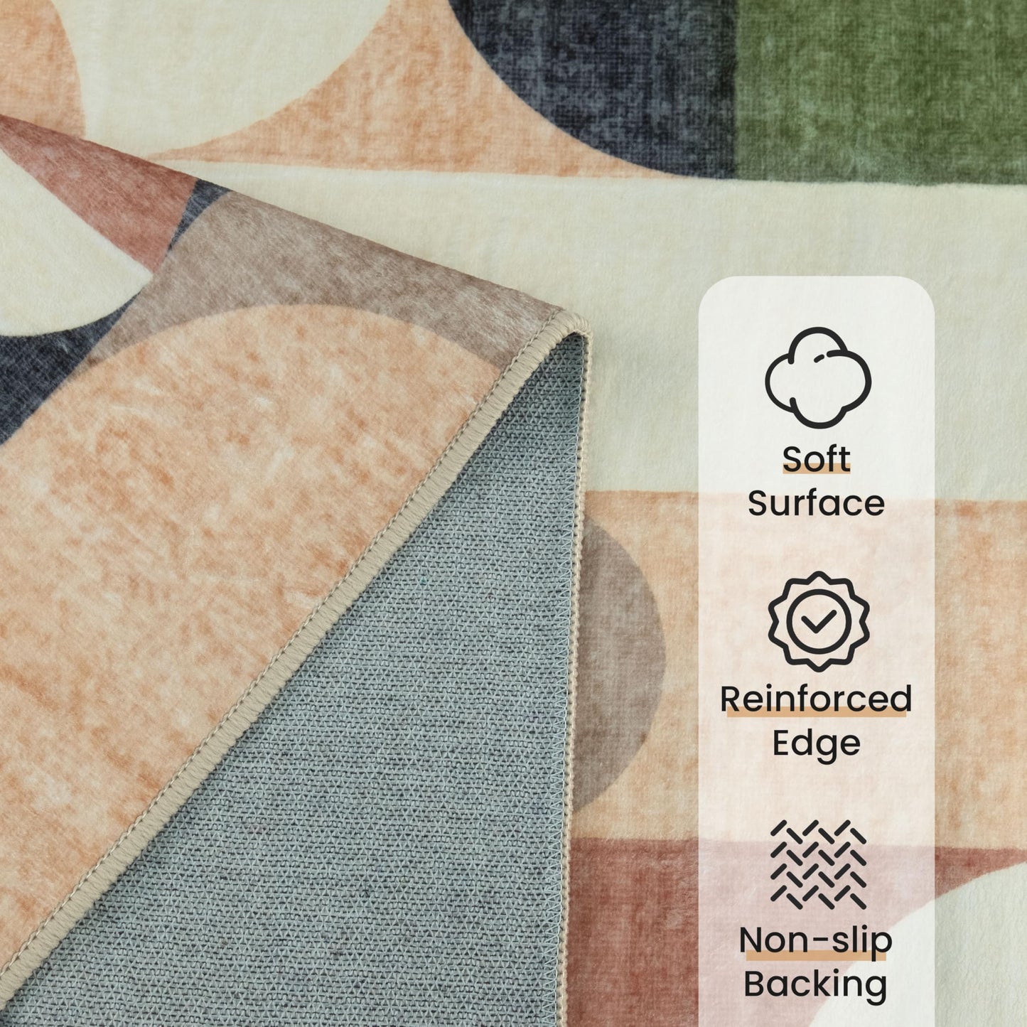 Castage Modern Rug 3x5 Washable Area Rugs for Bedroom Living Room