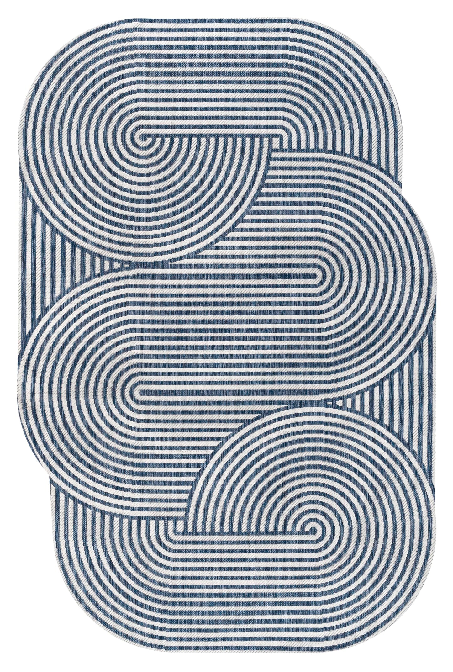 JONATHAN Y Geometric Arch Stripe Indoor Outdoor Area Rug 9X12 Cream/Navy, Margot Modern for Backyard, Patio, Porch, Easy-Cleaning, High Traffic, Pet-Friendly, Non-Shedding (SHP201C-9)