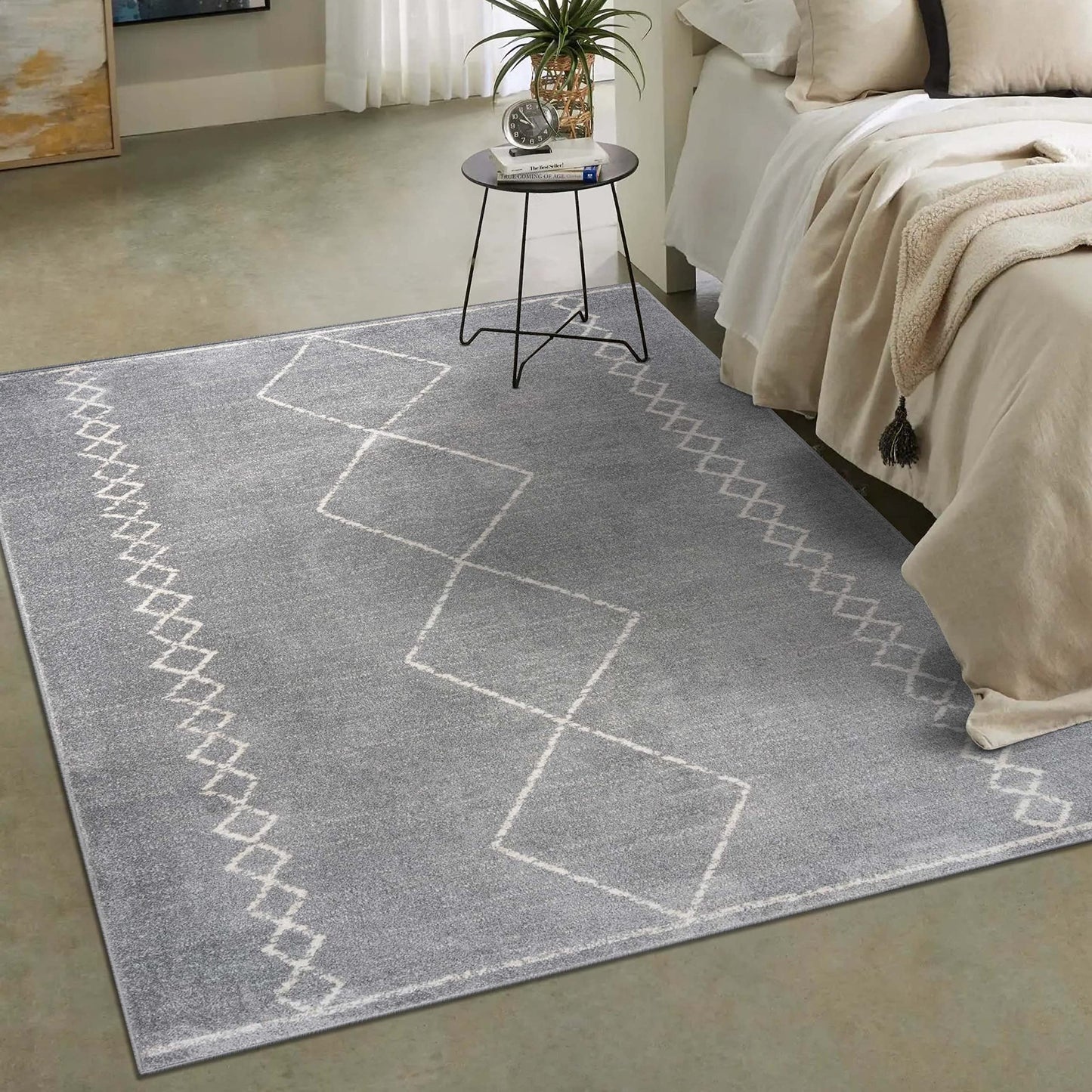 LUXE WEAVERS Daphnes Grey 8x10 Boho Moroccan Geometric Area Rug 2735