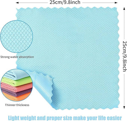 Streak-Free Miracle Cleaning Cloths, 20 Pack Fish Scale Cleaning Cloth Reusable