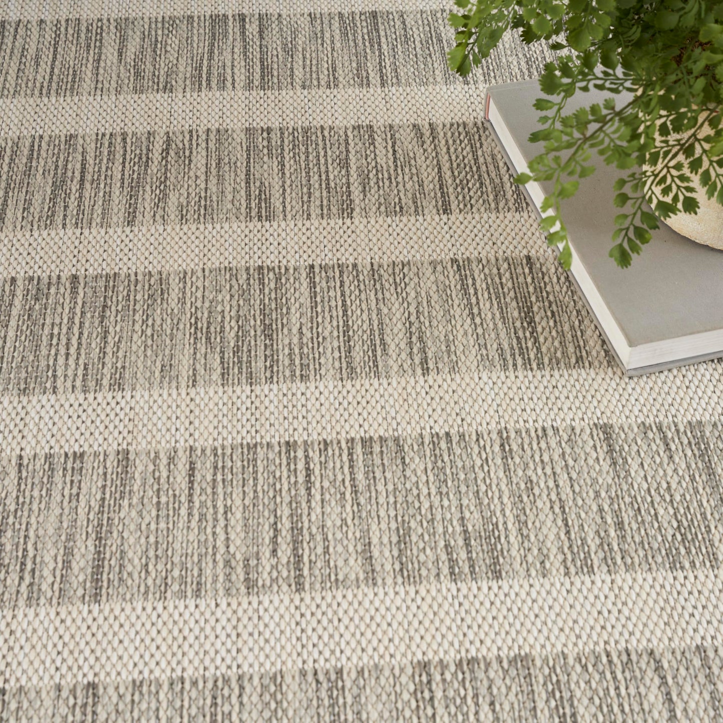 Nourison Home Positano Grey Ivory 9' x 12' Area Rug - Easy Clean, Non Shedding, Bed Room, Living Room, Dining Room, Kitchen (9' x 12')