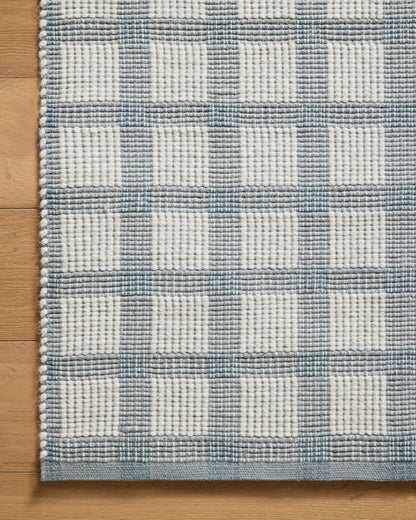 Loloi Magnolia Home by Joanna Gaines Ryder Collection RYD-02 Blue/Ivory 8'-6" x 11'-6" Area Rug