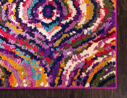 Unique Loom Estrella Collection Colorful, Abstract, Geometric, Gradient, Modern Area Rug (5' 0 x 8' 0 Rectangular, Multi/Pink)
