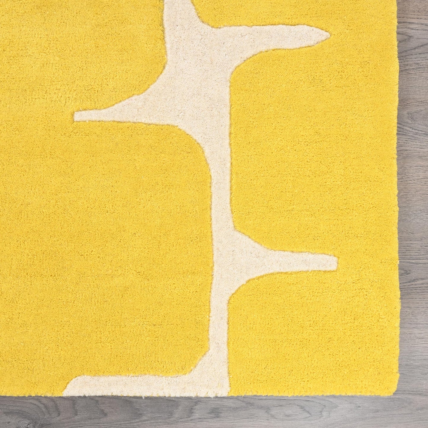 Restoration and Renovation Modern Wool Area Rug - Contemporary Abstract Geometric Design, Thick & Soft Hand-Tufted Carpet - Ideal for Indoor Decor in Living Room, Bedroom (Honey, 5' x 8')