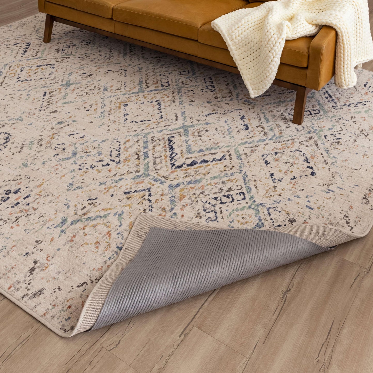 Mohawk Home Waterproof 8' x 10' Pet Friendly Non Slip Grip Rug Pad Spill Proof Reversible Felt Cushion + Rubber Gripper – Safe for All Floors