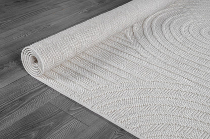 Beverly Rug Micro Loop Area Rug White 8x10 Modern Luxury Soft Circle Geometric Durable Indoor Area Rugs for Living Dining Room Office Stain Resistant Non Shedding Casual Indoor Carpet White 8 x 10