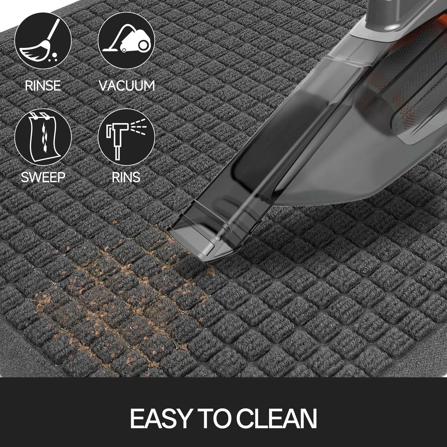 Cybstrax Front Door Mat Indoor Outdoor, 36"x48" Heavy Duty All-Weather Doormat, Non-Slip Waterproof Absorbent Commercial Floor Mat for Garage, Patio, High Traffic Areas