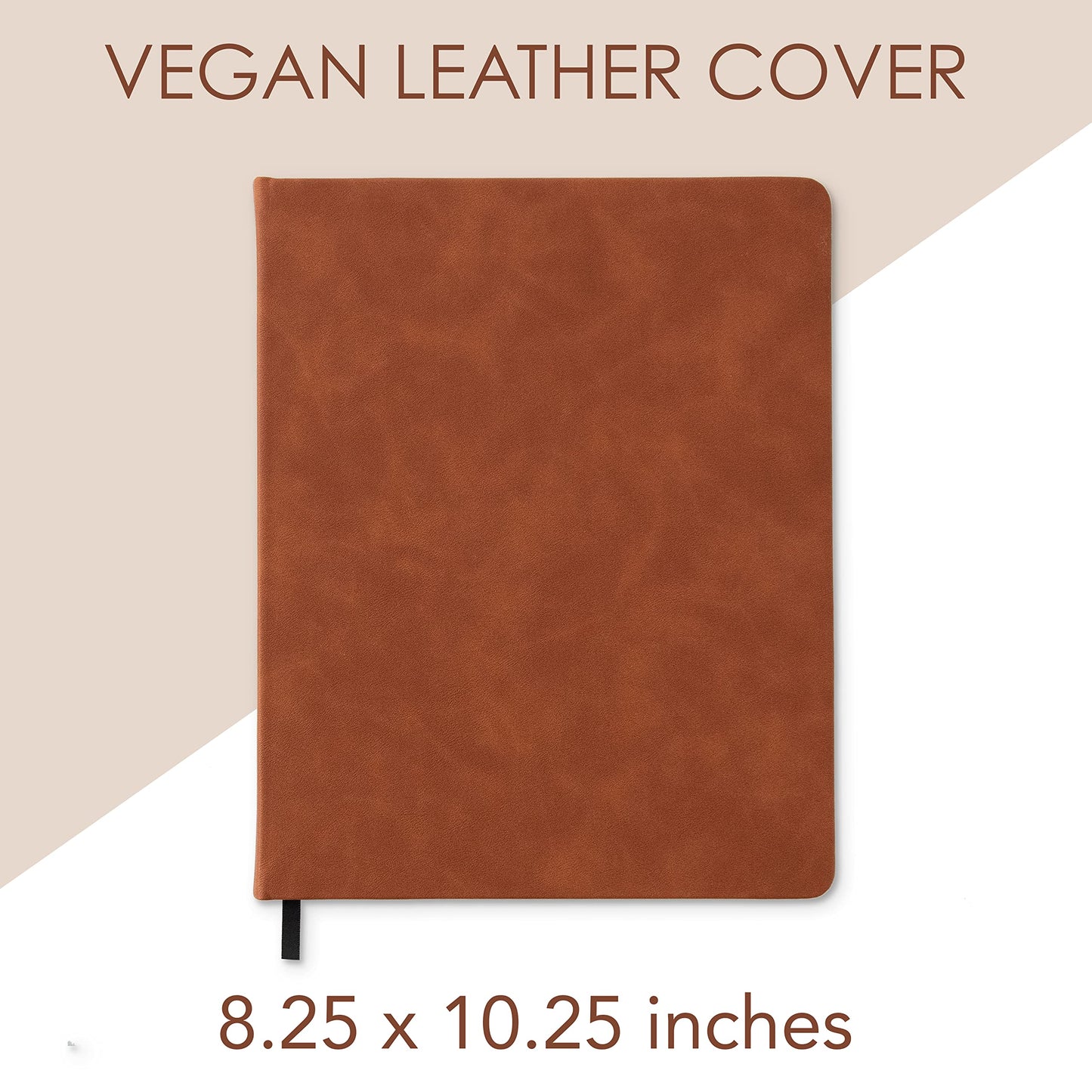THiNKABLE Lined Journal Notebook, A4 Brown Vegan Leather Hard Cover Journal for Writing, Large 8.25x10.25 inches, Lined Notebook For Work, Work Notebook