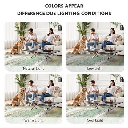 Yarooge 8x10 Area Rugs, Abstract Modern Ultra Soft Washable Rug, Non Slip Carpet with Rubber Back, Large Rugs for Living Room, Bedroom, Dining Room Decor(Light Green/Cream)