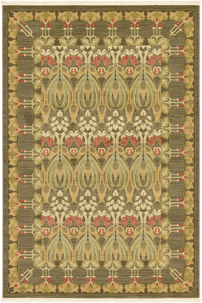 Unique Loom Edinburgh Collection Area Rug - Canmore (6' 1" x 9' Rectangle, Brown/ Light Blue)