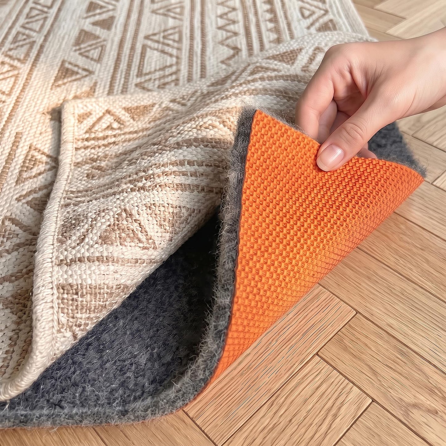 Rug Pad 4 x 6 Ft Non-Slip, Felt and Natural Rubber Backing, 1/4" Thick, Cushioned Gripper Pads, Keep Rugs in Place, Carpet Runners, Protective Padding Under Area Rugs, Hardwood Floors Protection