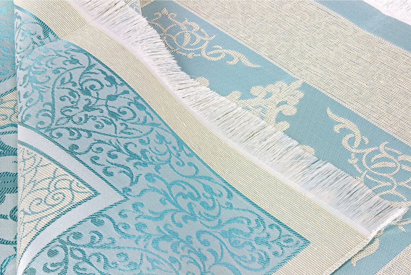 Muslim Prayer Rug and Prayer Beads with Elegant Gift Box | Janamaz | Sajadah | Soft Islamic Prayer Rug | Islamic Gifts Set | Prayer Carpet Mat, Taffeta Fabric, Blue