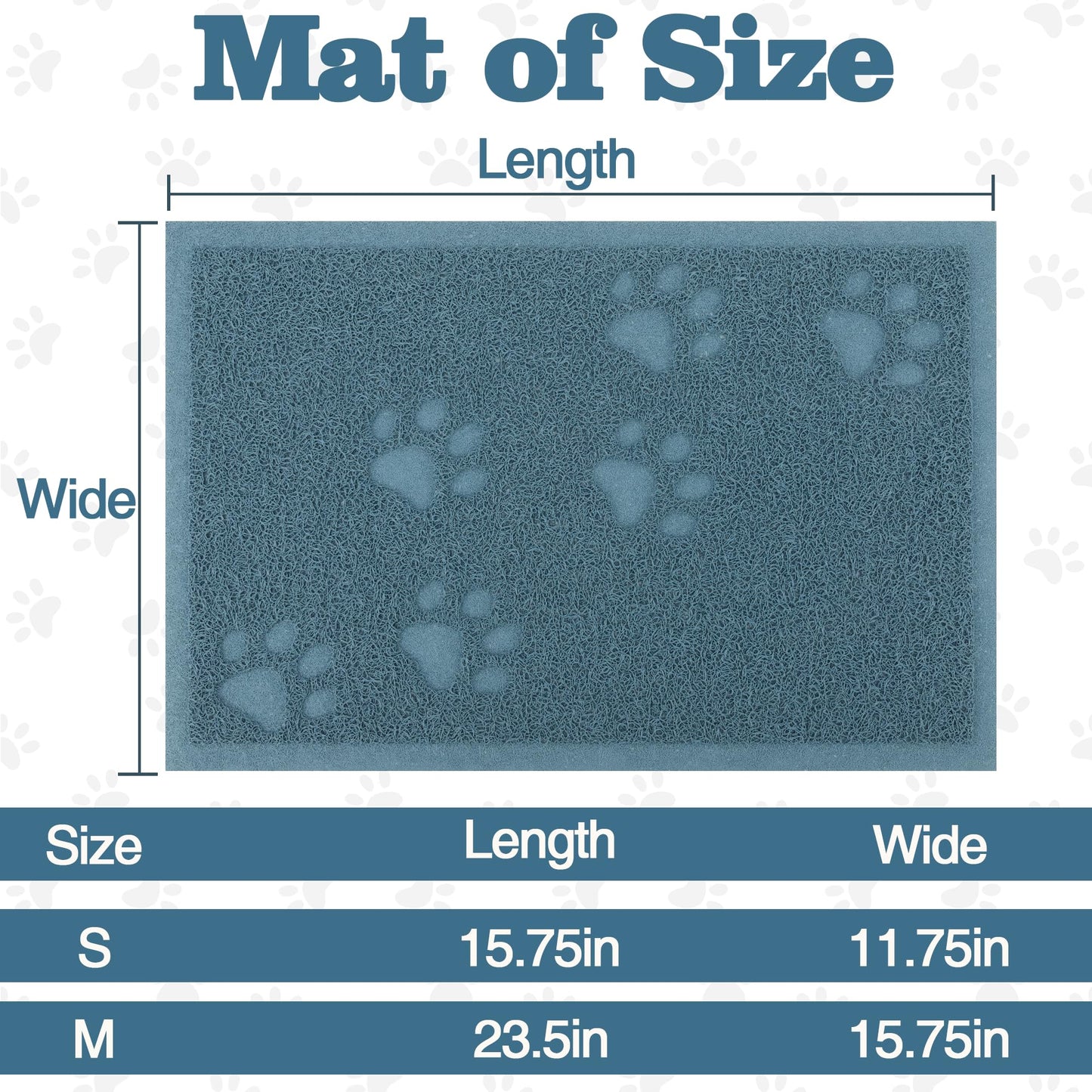 Darkyazi Cat Litter Box Mat for Floor Litter Trapping Mat Non-Slip Backing, Scatter Control, Easy Clean, Water Resistant, Soft on Paws (15.75" x 11.75",Silver Blue)