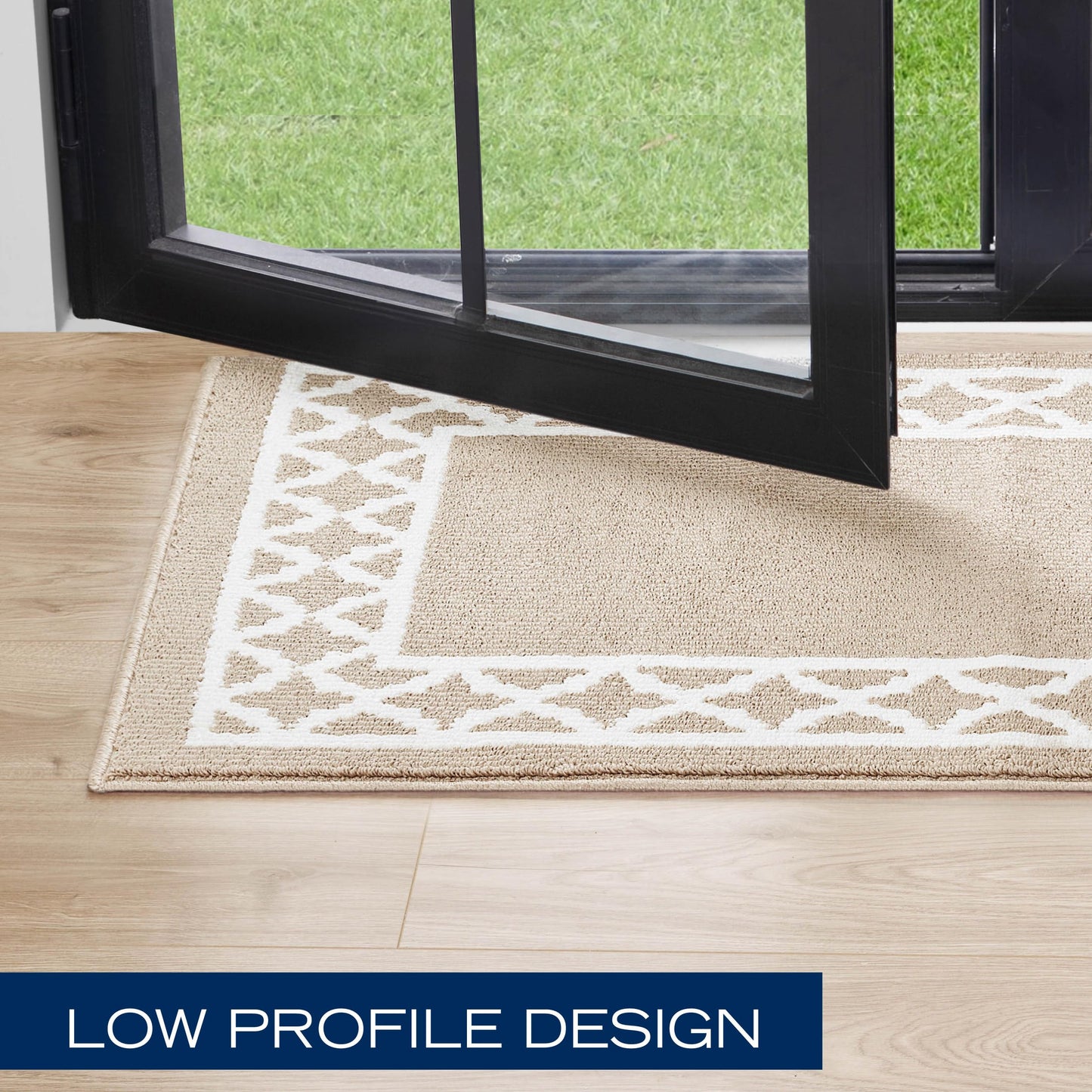 Nautica – Runner Rug | Indoor Runners for Hallways and Entry Rugs| Non-Slip and Non-Skid Entry and Kitchen Door Mat| Machine Washable Entryway Carpet Rugs | 2'2" x 8'| Trellis Beige