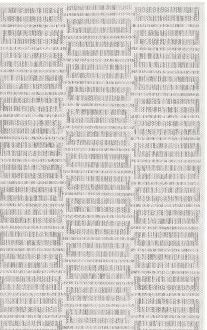 SAFAVIEH Outdoor Area Rug 9x12 - Beach House Collection - Large - Modern Design, Grey & Ivory, Weather Resistant, Non-Shedding & Easy Cleaning, Ideal for Patio, Backyard, Deck, Dining Space (BHS418F)