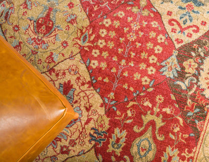 Unique Loom Edinburgh Collection Area Rug - Tulip (5' 1" x 8' Rectangle Tan/Red)