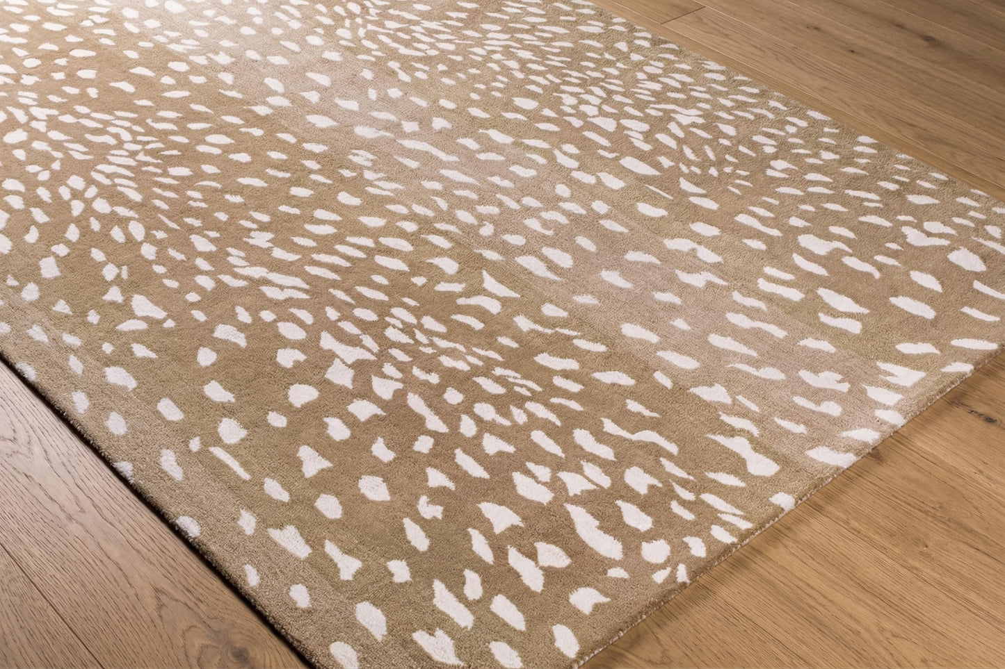 Luxury Handmade 100% Wool Area Rug – Antelope & Cheetah Print | Modern Animal Print Carpet in Neutral Grey, Ivory & Charcoal | Soft, Durable, Contemporary Living Room & Bedroom (Neutral, 5' x 8')
