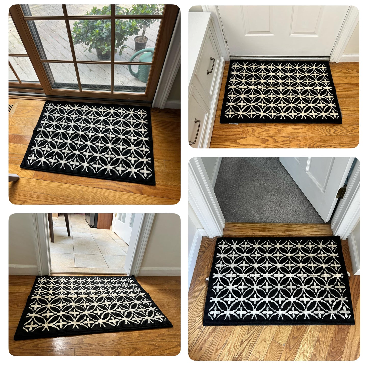 AOUER 20"x32" Door mat Indoor Entrance mats for entryway, Black and White