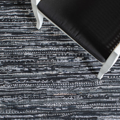 SAFAVIEH Rag Rug Collection Area Rug - 5' x 8', Black, Handmade Boho Stripe Cotton, Ideal for High Traffic Areas in Living Room, Bedroom (RAR121Z)