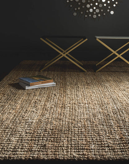 SAFAVIEH Area Rug 6x9 - Natural Fiber Collection - Natural Brown, Handmade Jute, Farmhouse Style, Chunky Textured Thick Pile (NF447A)