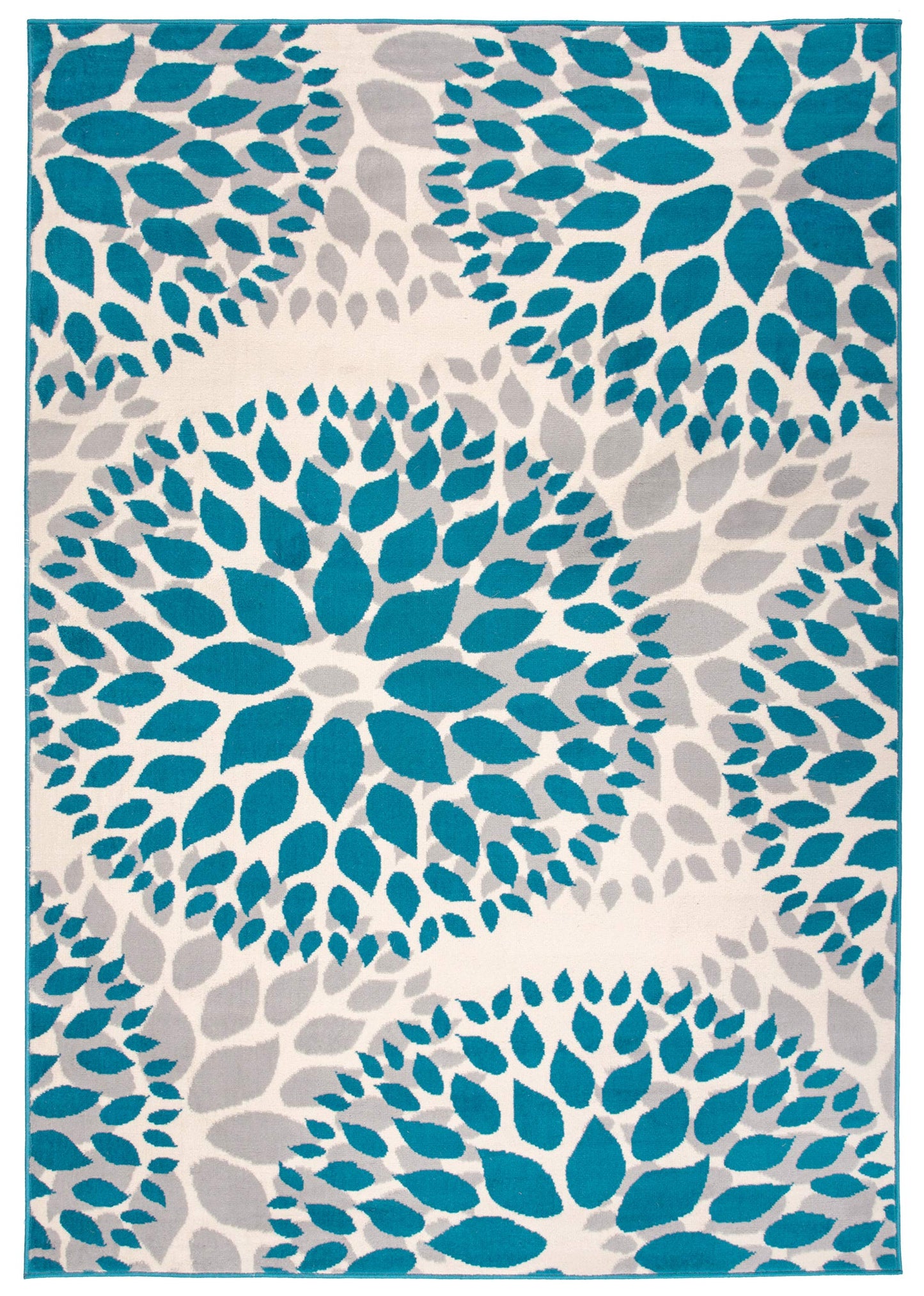 Rugshop Modern Floral Circles Design Easy Cleaning for Living Room,Bedroom,Home Office,Kitchen Non Shedding Area Rug 5' x 7' Blue