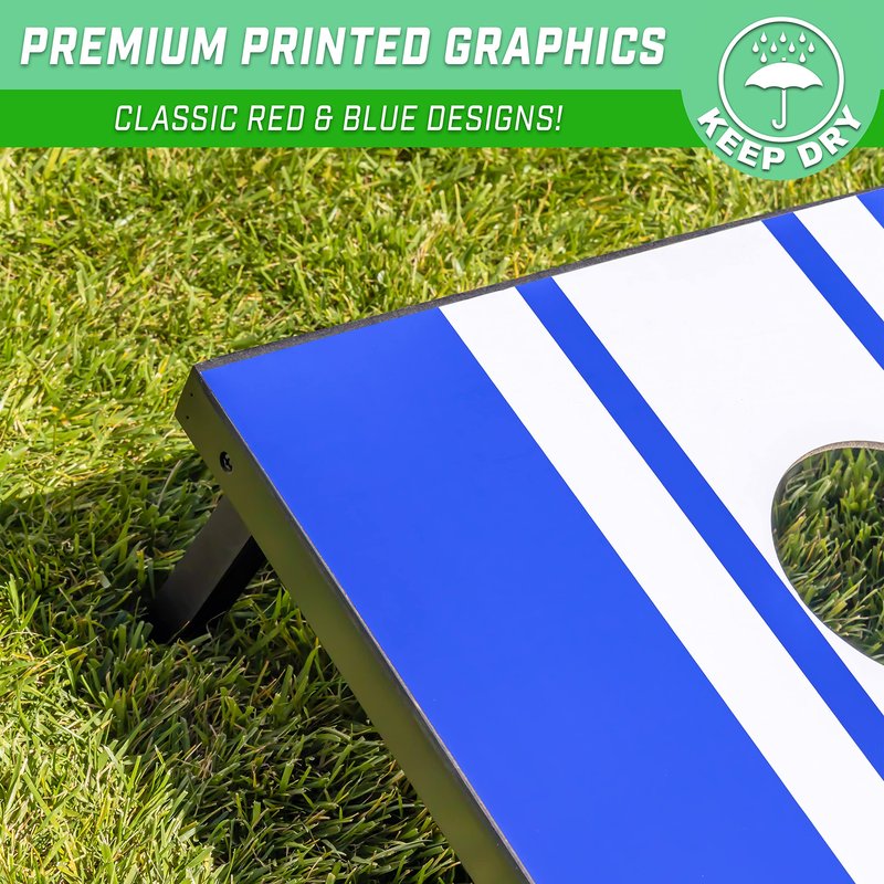 GoSports 3 x 2 ft Classic Design Cornhole Game Set - Includes Two 3 x 2 ft Boards, 8 Bean Bags, and Carry Case