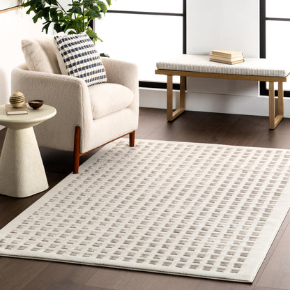 Nuloom Daleyza Cream/Beige, 9' x 12', Checkered, Soft and Cozy, High Traffic, Stain Resistant, Easy Clean, Durable Washable Area Rug for Bedroom, Living Room, Dining Space, Den, Foyer, Entryway