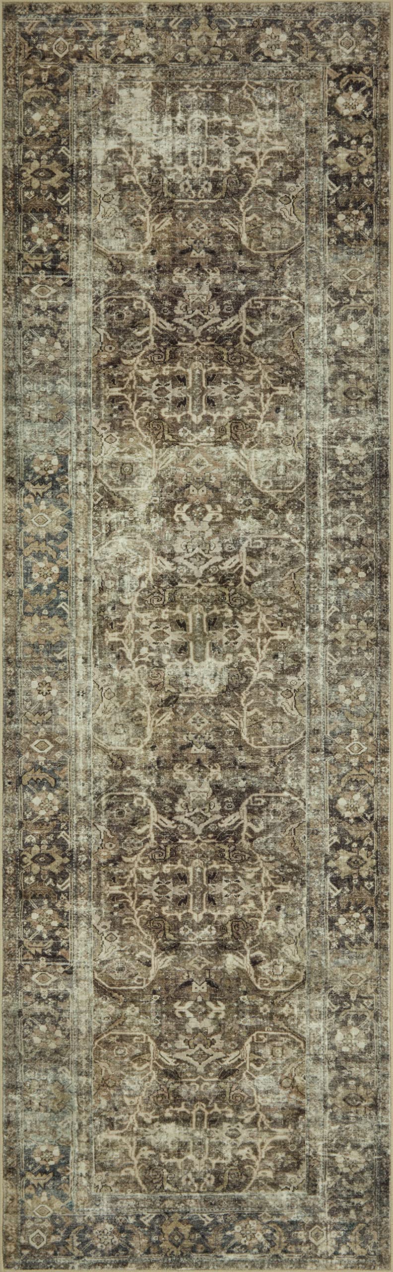 Loloi Magnolia Home by Joanna Gaines Sinclair Collection SIN-01 Pebble/Taupe 2'-3" x 9'-6", .25" Pile Height, Machine Washable, Runner Rug