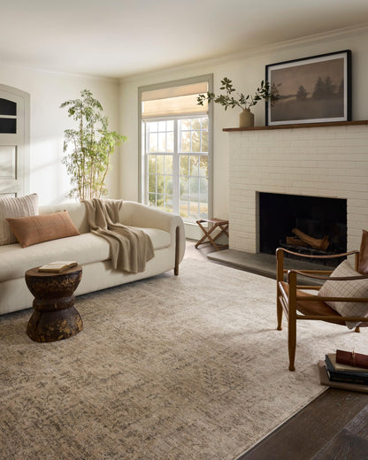 Loloi Magnolia Home by Joanna Gaines Junie Collection JUE-02 Oatmeal/Smoke 11'-6" x 15'-7", .38" Pile Height, Area Rug