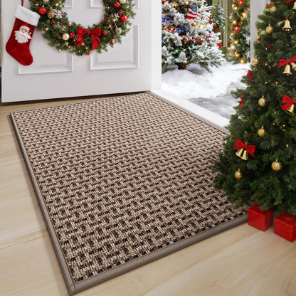 YDKGL Door Mat 24"x35", Dirt Resistant and Absorbent, Non-Slip Rubber Backing Floor Mats, Easy Clean Low-Profile Doormat for Entryway, Front Door, Inside Entrance, Brown