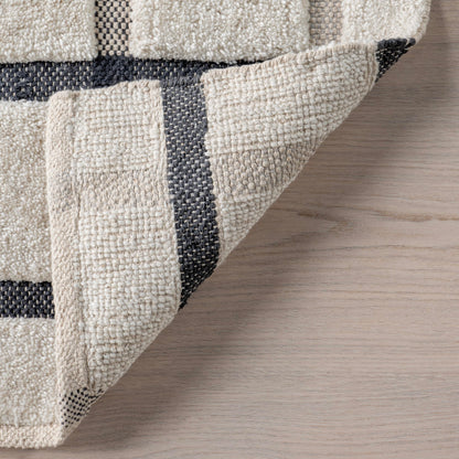 Rugs USA Rowena Checked Wool Area Rug, 6x9, Ivory