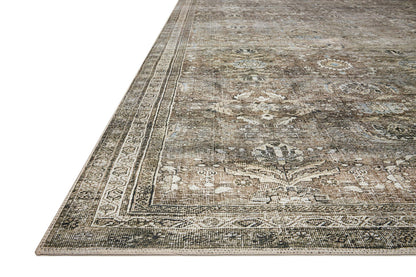 Loloi Layla Collection LAY-13 Antique/Moss 7'-6" x 9'-6" .13" Thick Area Rug, Soft, Durable, Vintage Inspired, Distressed, Low Pile, Non-Shedding, Easy Clean, Printed, Living Room Rug