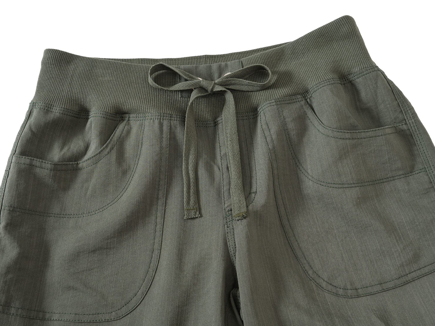 MoFiz Women's Cargo Capris Hiking Pants Lightweight Quick Dry Running Outdoor Casual Shorts Button Pockets UPF 50+ Army Green 2XL