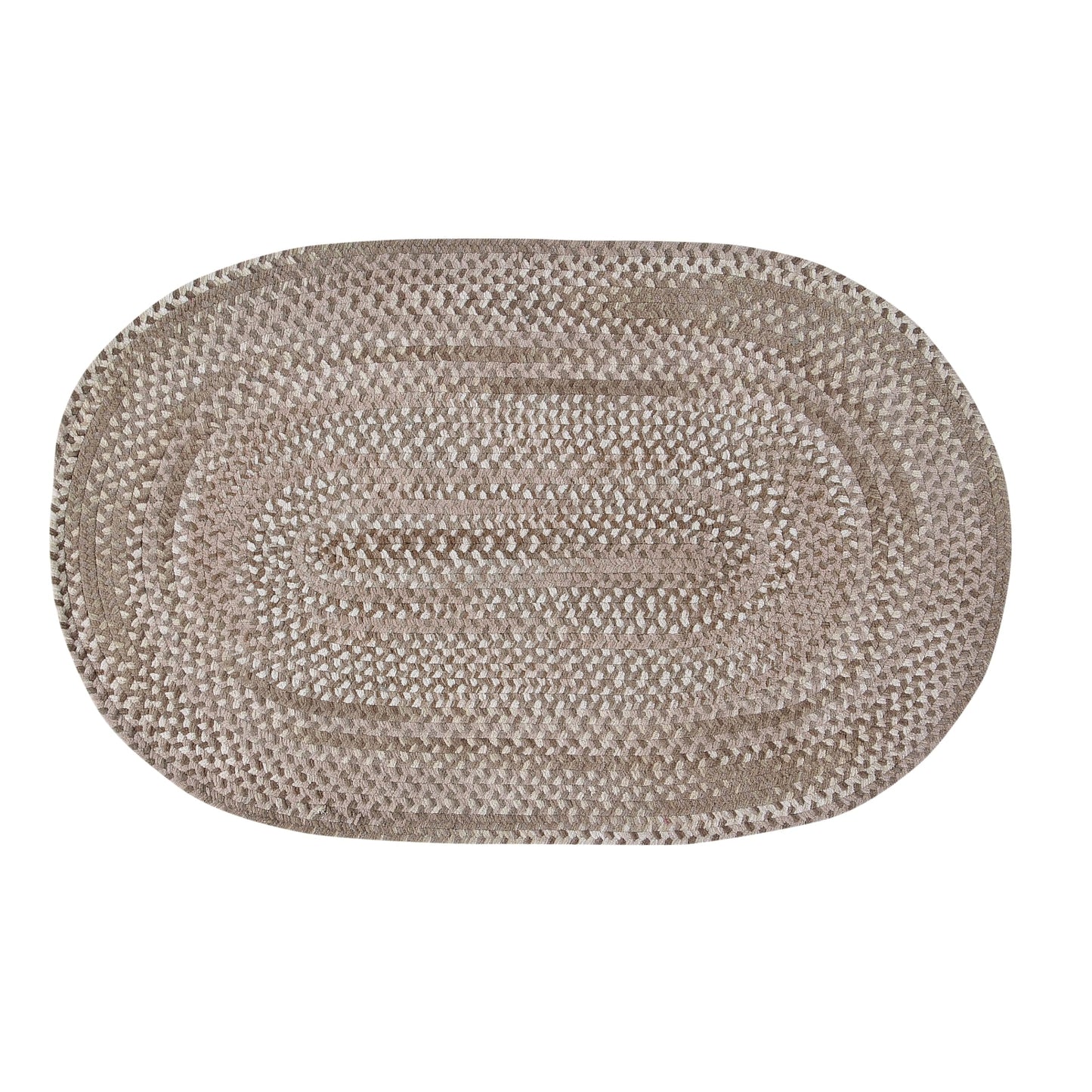 Better Trends Ombre Braided Area Rug, 36" x 60" Oval, Reversible and Durable, 100% Soft Cotton Chenille, Ideal for Living Room, Bedroom, Ergonomic Comfort Standing Braided Mat - Beige