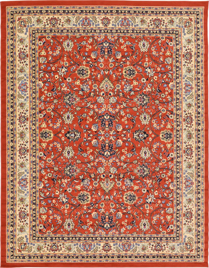 Unique Loom Sialk Hill Collection Area Rug - Washington (9' x 12' Rectangle Terracotta/Cream)