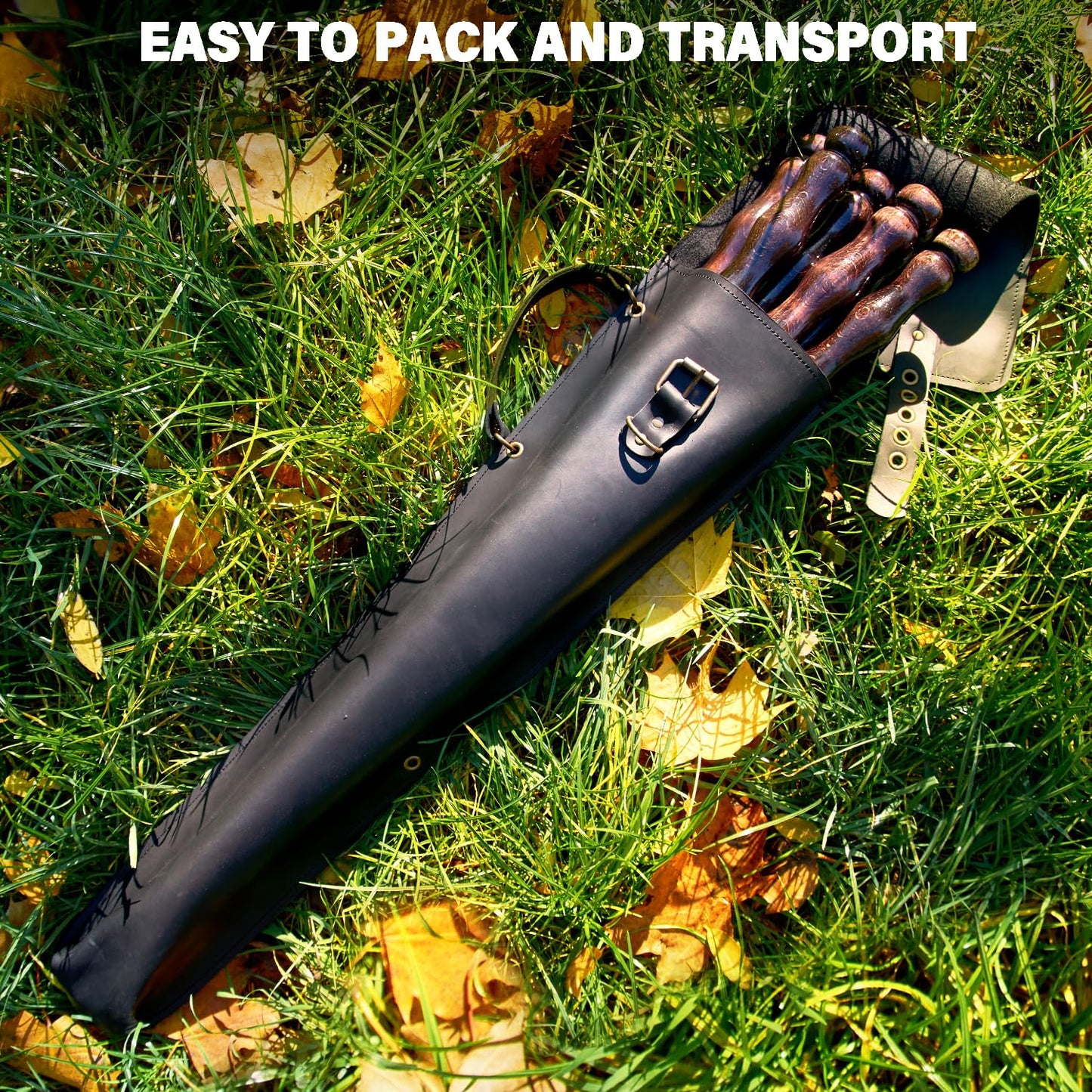 Grilling Supplies - Outdoor Grill Accessories for BBQ - Premium Barbecue Tool Sets Grill Utensils - BBQ Gear - Grill Skewers Set with Case Hunting Quiver
