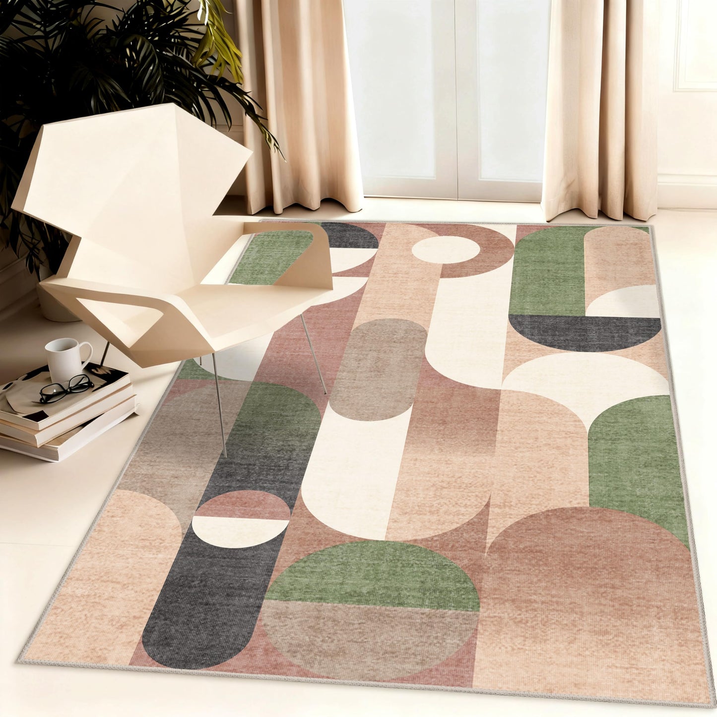 Castage Modern Rug 3x5 Washable Area Rugs for Bedroom Living Room