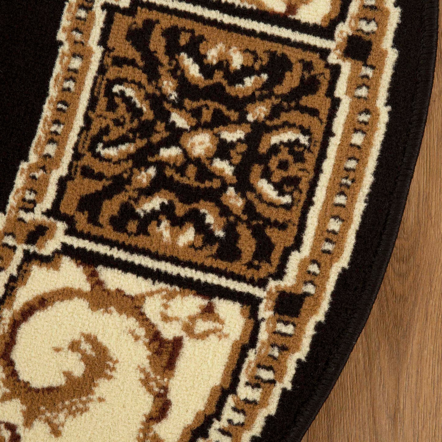 Superior Indoor Area Rug, Jute Backing, Plush Floral Rugs for Entryway, Living Room, Kitchen Floors, Bedroom, Office Floor Cover, Medallion Rugs, Elegant Medallion Collection, 5' Round, Coffee