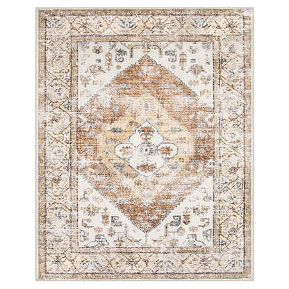 Lahome Washable Living Room Area Rugs 8x10 - Boho Ultra-Thin Non-Slip Bedroom Rug 8x10 Under Bed, Farmhouse Neutral Print Floor Carpet for Dining Room Office Adelyn (Taupe,8'x10')