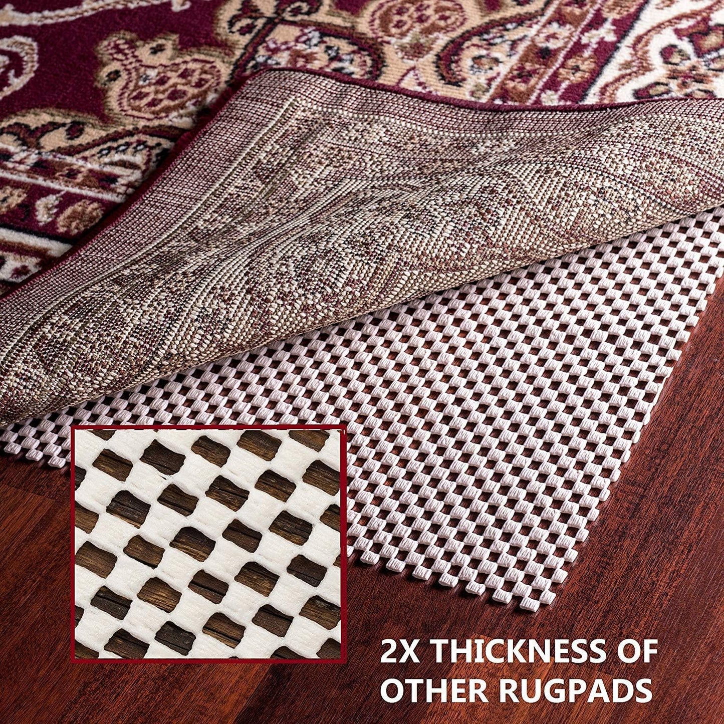 Epica 3x5 Rug Pad | Anti Slip Rug Mat Goes Under Rug, Gripper Pad | Bath Rug Pad, Indoor Outdoor Rug Mat | Rug Padding Keeps Rugs in Place, Protects Floors | Cut to Size for Customized Fit