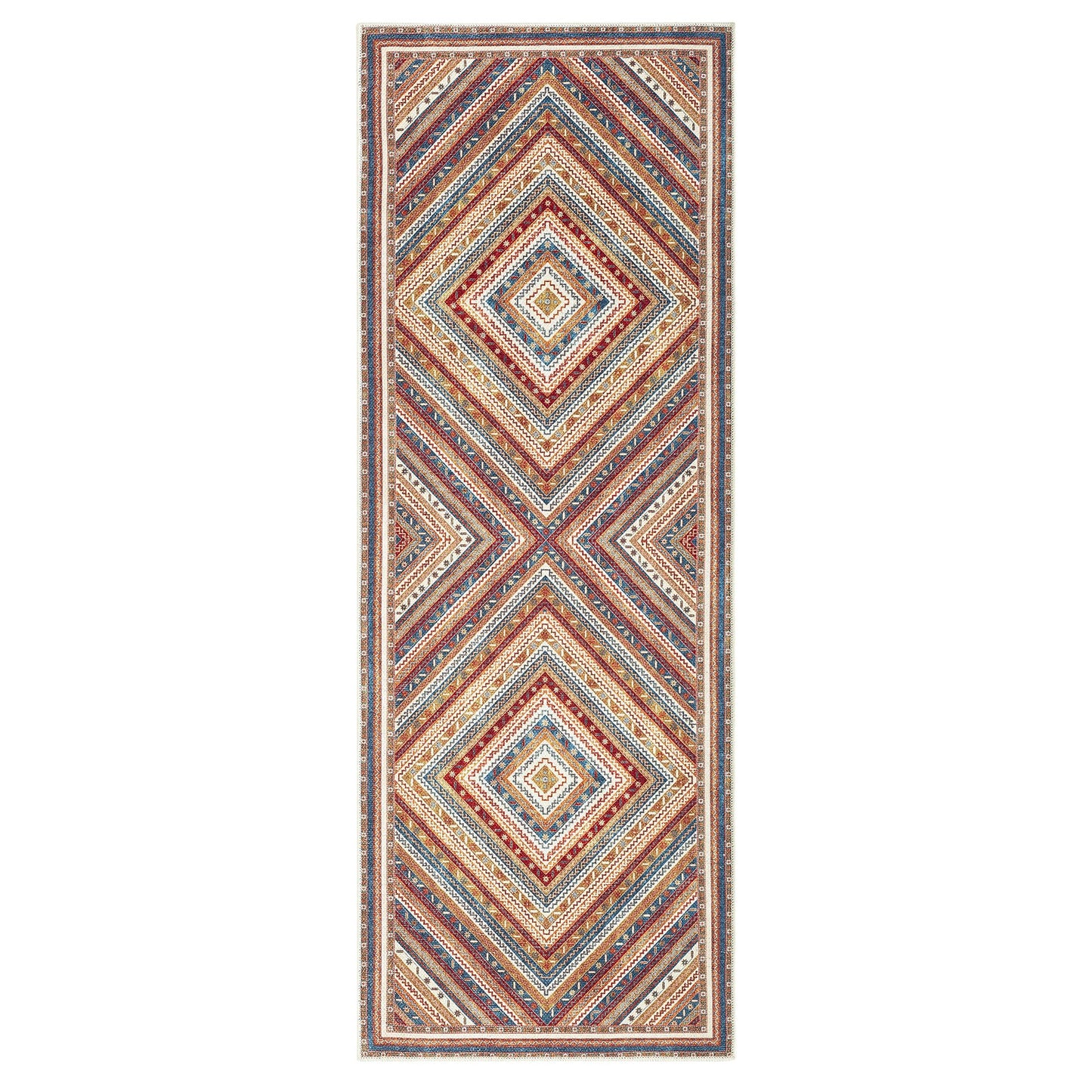 Keen Home Design 30"x120" Rug - Machine Washable Runner Rug with Non-Slip Backing, Ideal for Hallway, Entryway, Kitchen, Laundry Room - Vintage, Easy Clean, Durable, Low Pile - (2'6" x 10')