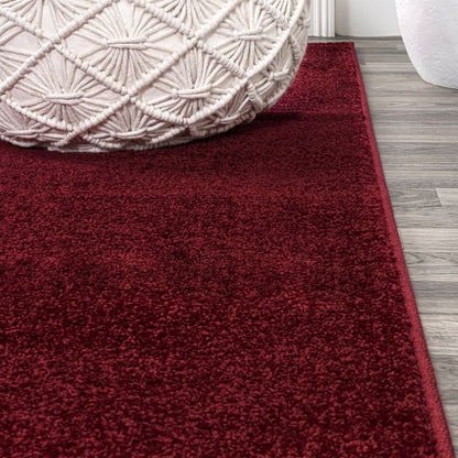 JONATHAN Y Haze Solid Low-Pile Dark Red 3x5 Oval Indoor Area Rug, Coastal,Bohemian,Minimalist,Classic, Easy-Cleaning for Living Room,Bedroom,Kitchen,Pet Friendly,Non-Shedding (SEU100Q-3OV)
