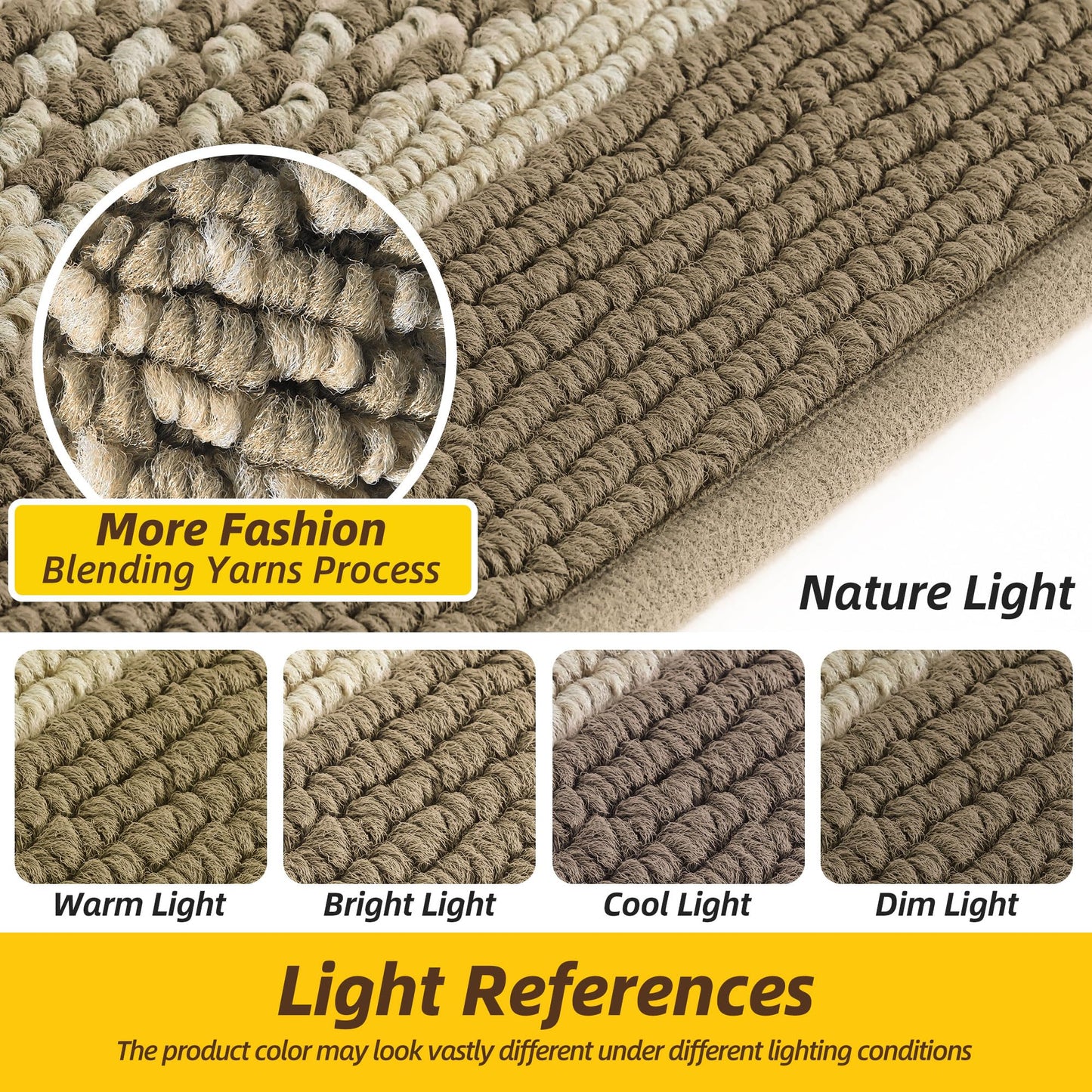 JSEI Dirt Trapper Door Mat 20"x32", Non-Slip Washable Doormats Entryway Rugs, Trap Dirt Absorbent Welcome Mat, Low Profile Floor Mats for Front Back Door and Entrance, Beige