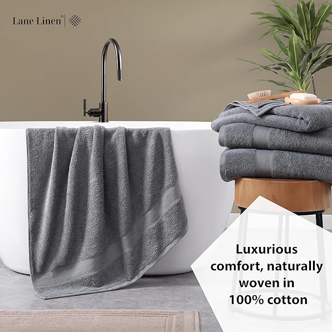 LANE LINEN 100% Cotton 4 Pack Bath Sheets