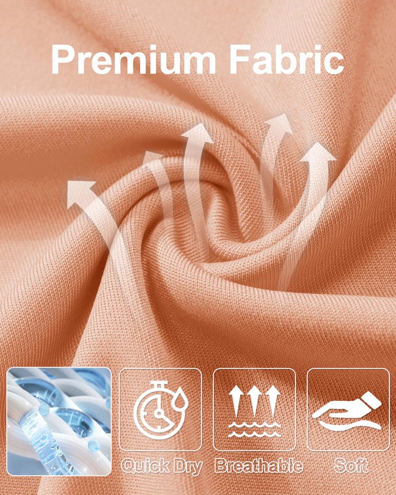 Rashguard Shirts for Men Long Sleeve Sun Protection Shirts Athletic T-Shirt Cycling Outdoor Fishing Hiking Shirts Apricot