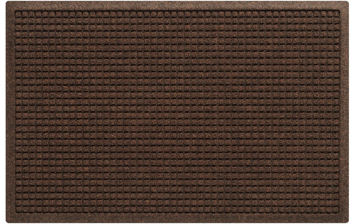 WaterHog Squares Front Door Mat Indoor Outdoor Entrance, Absorbent All-Weather Doormat with Non-Slip Rubber Backing, Dirt & Moisture Trapper, Low Profile, Easy Clean, Made in USA, 23"x35.5" Dark Brown