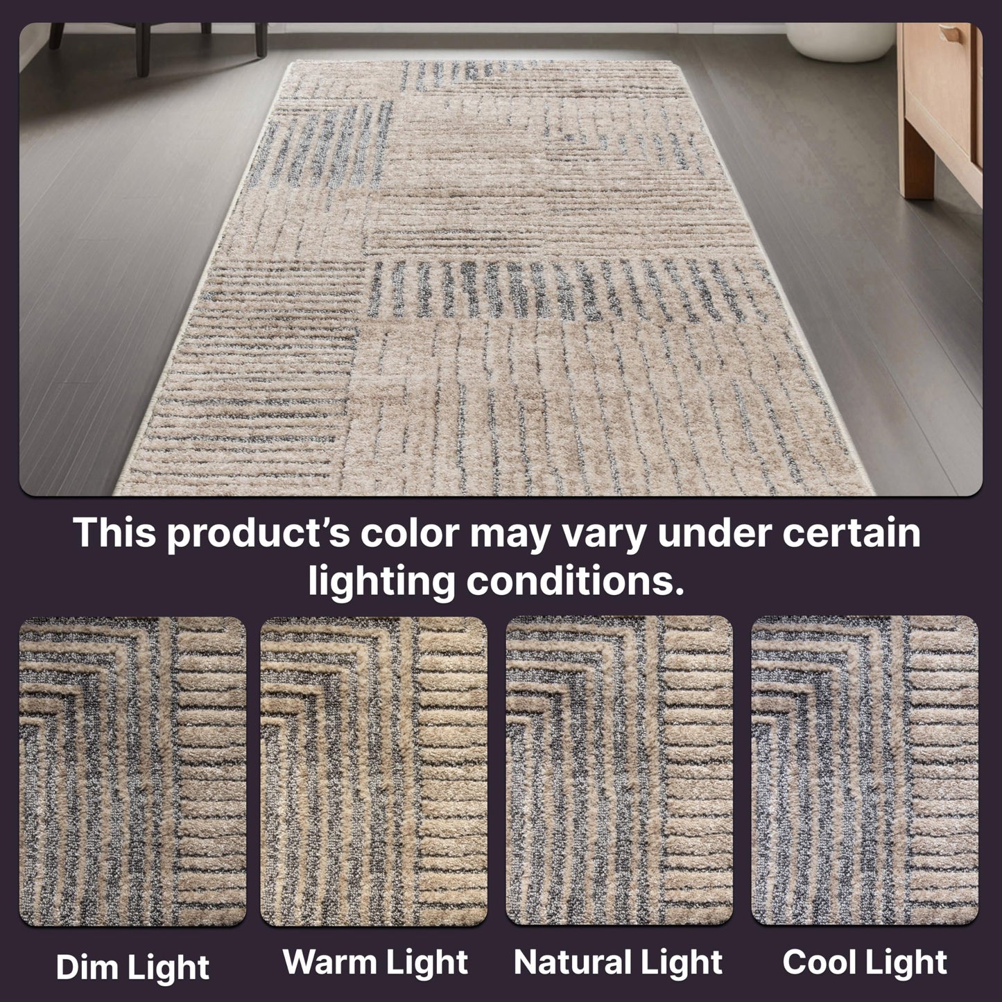 Well Woven Custom Size Hallway Stair Runner - Choose Your Length - 27 Inches Wide x 19 Feet Long Runner (27" x 19' Runner) Rug - Ivory-Grey Sula Soft Touch, Modern Geometric - Hi-Lo Pile