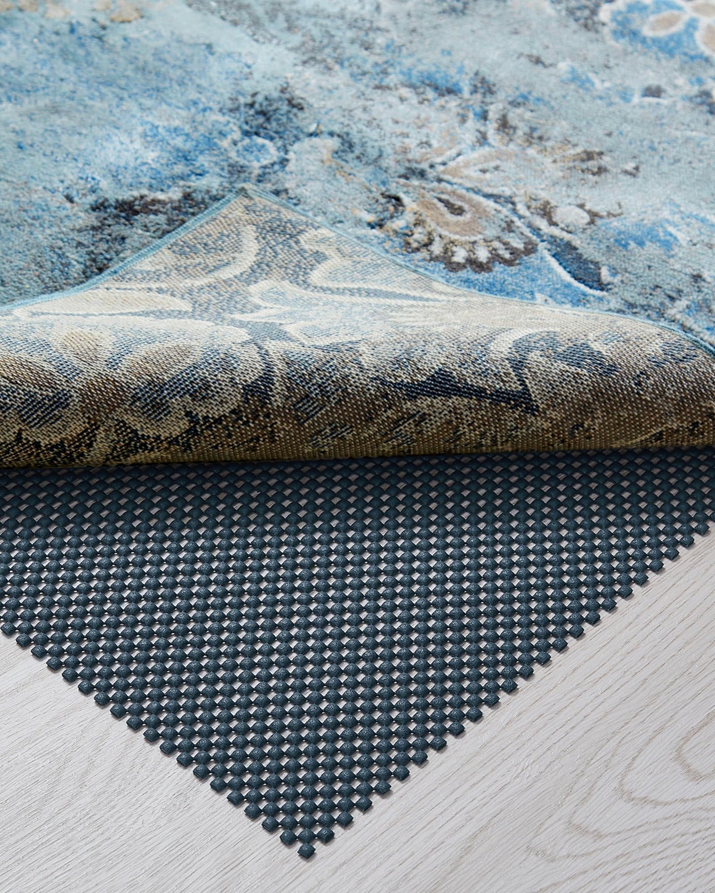 Veken 6x9 Ft Rug Pad Gripper for Hardwood Floors, Non Slip Dark Blue Rug Pads for Area Rugs, Thick Rug Grippers for Tile Floors, Under Carpet Anti Skid Mat, Keep Your Rugs Safe and in Place