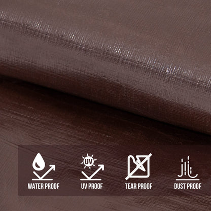 CARTMAN Finished Size 8x10 Feet Extra Thick 12 Mil Heavy Duty Poly Tarp, Multipurpose Protective Cover, UV Resistant, Waterproof Poly Tarpaulin with Reinforced Edges