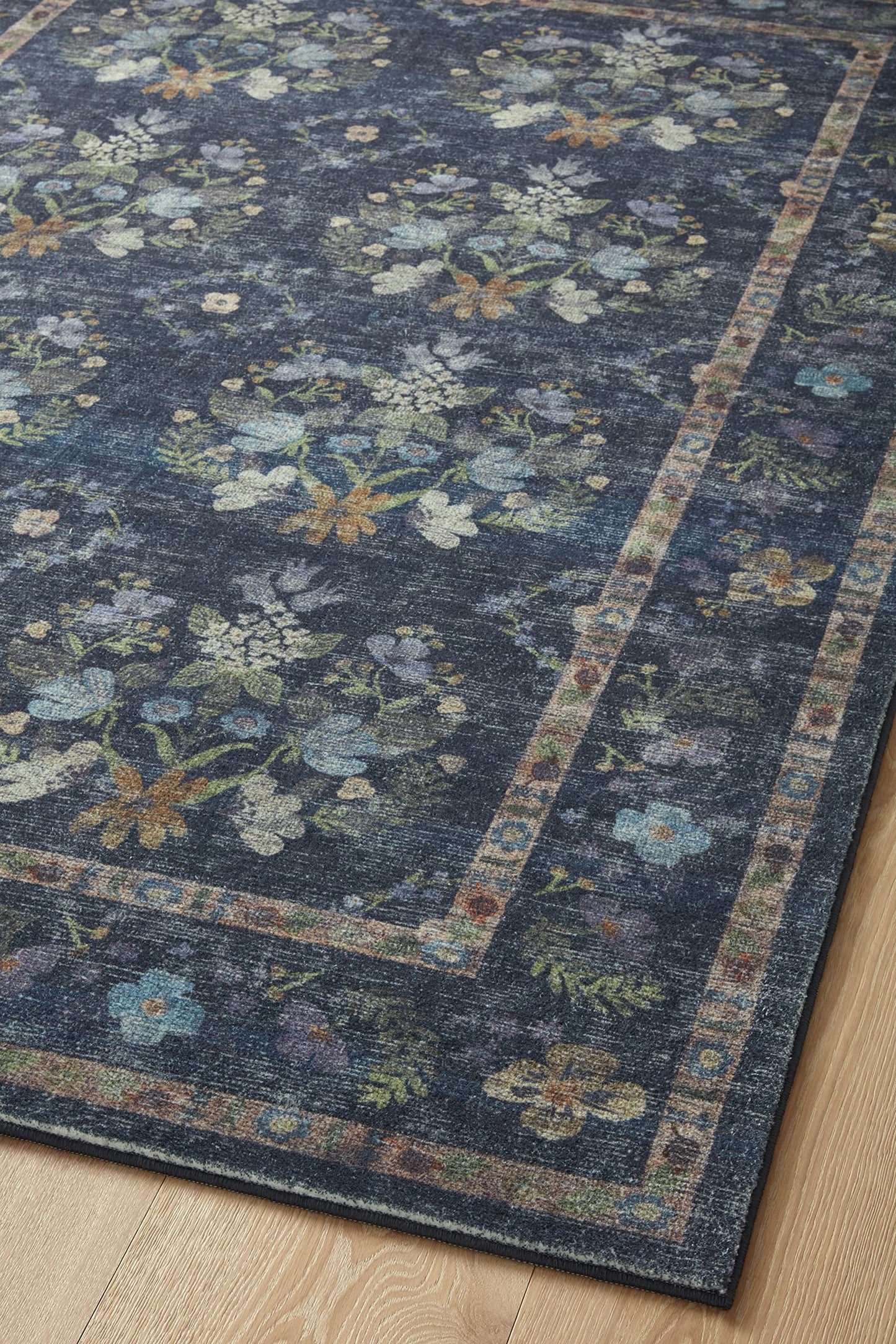 Loloi Rifle Paper Co. Courtyard Collection COU-04 Navy 5'-0" x 7'-6" Area Rug feat. CloudPile